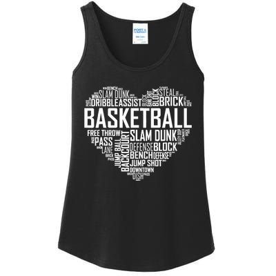 Love Basketball Gift Player Heart Ladies Essential Tank