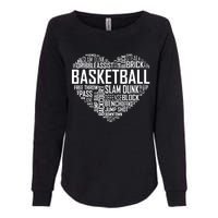 Love Basketball Gift Player Heart Womens California Wash Sweatshirt