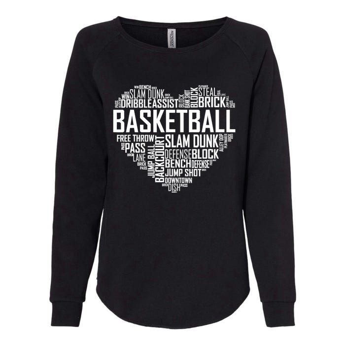 Love Basketball Gift Player Heart Womens California Wash Sweatshirt