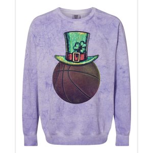 Lucky Basketball Gift Saint Patrick's Day Funny Gift Colorblast Crewneck Sweatshirt