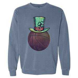 Lucky Basketball Gift Saint Patrick's Day Funny Gift Garment-Dyed Sweatshirt