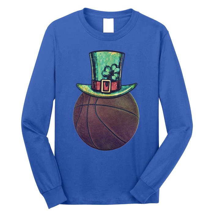 Lucky Basketball Gift Saint Patrick's Day Funny Gift Long Sleeve Shirt