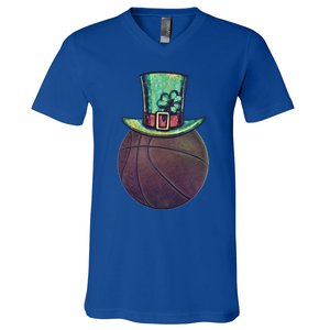 Lucky Basketball Gift Saint Patrick's Day Funny Gift V-Neck T-Shirt