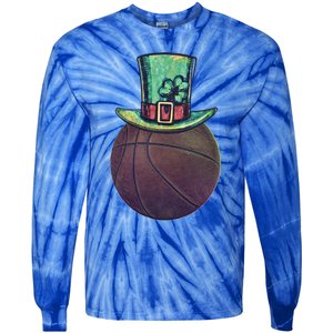 Lucky Basketball Gift Saint Patrick's Day Funny Gift Tie-Dye Long Sleeve Shirt