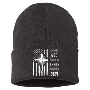 Loved By God Chosen By Jesus Baptized 2024 Sustainable Knit Beanie