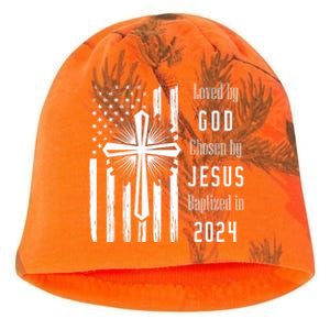 Loved By God Chosen By Jesus Baptized 2024 Kati - Camo Knit Beanie