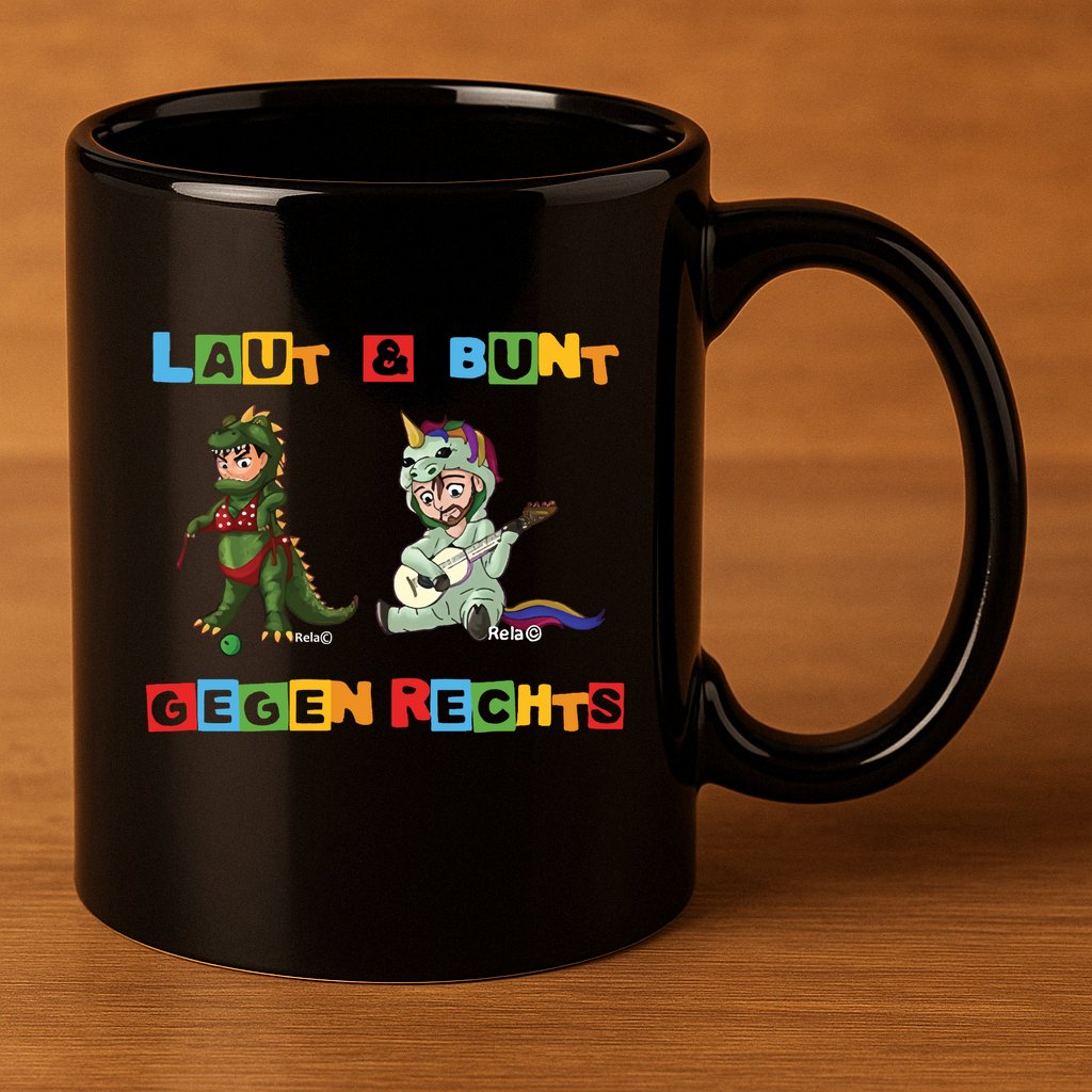 Laut & Bunt Gegen Rechts 11oz C Handle Ceramic Mug
