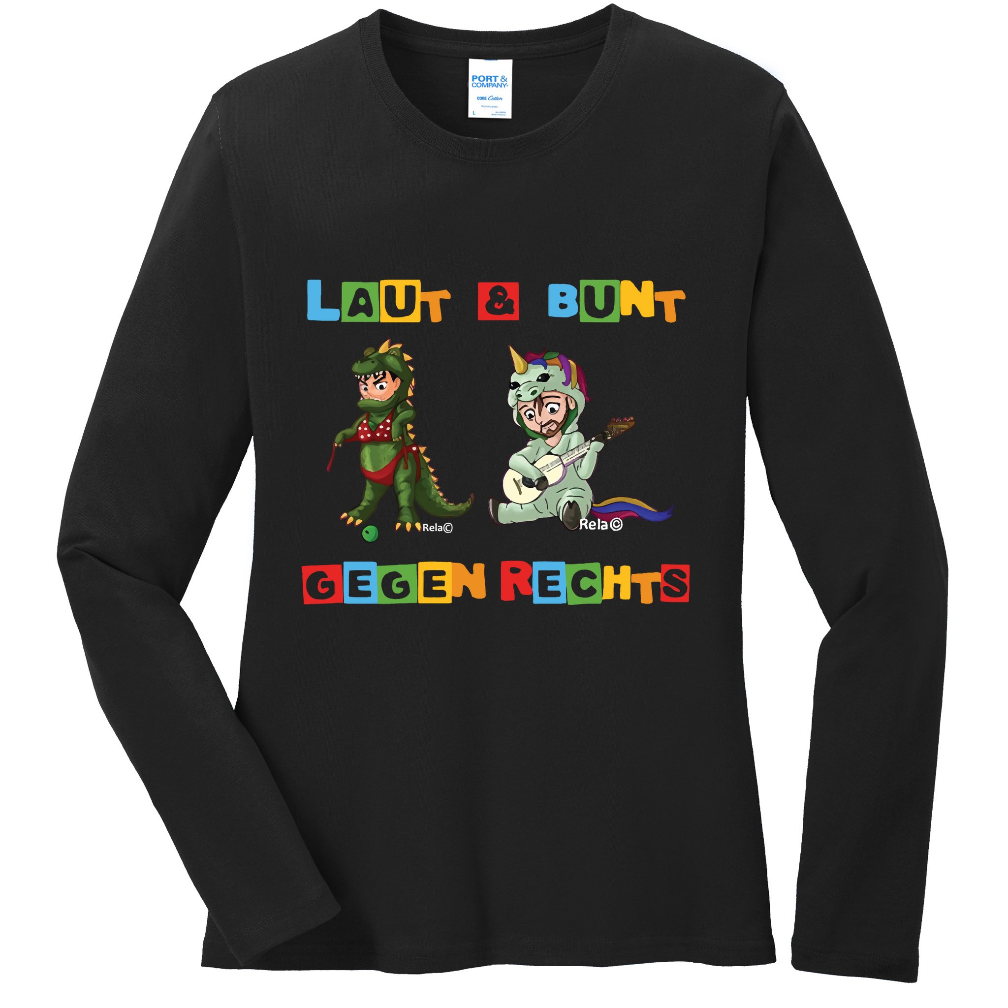 Laut & Bunt Gegen Rechts Ladies Long Sleeve Shirt