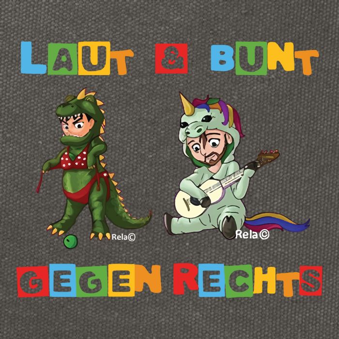 Laut & Bunt Gegen Rechts Cotton Canvas Backpack
