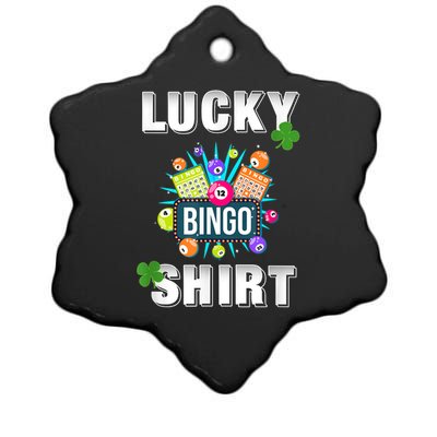 Lucky Bingo, Gambling Fun Bingo Lover T, Dk Ceramic Star Ornament