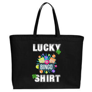 Lucky Bingo, Gambling Fun Bingo Lover T, Dk Cotton Canvas Jumbo Tote