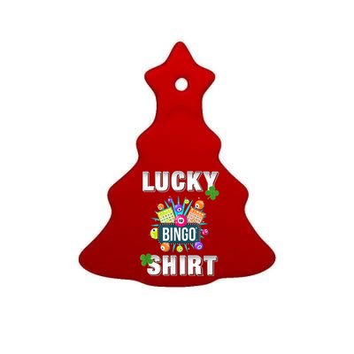 Lucky Bingo, Gambling Fun Bingo Lover T, Dk Ceramic Tree Ornament