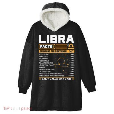 Libra Birthday Gifts Libra Facts Funny Hooded Wearable Blanket