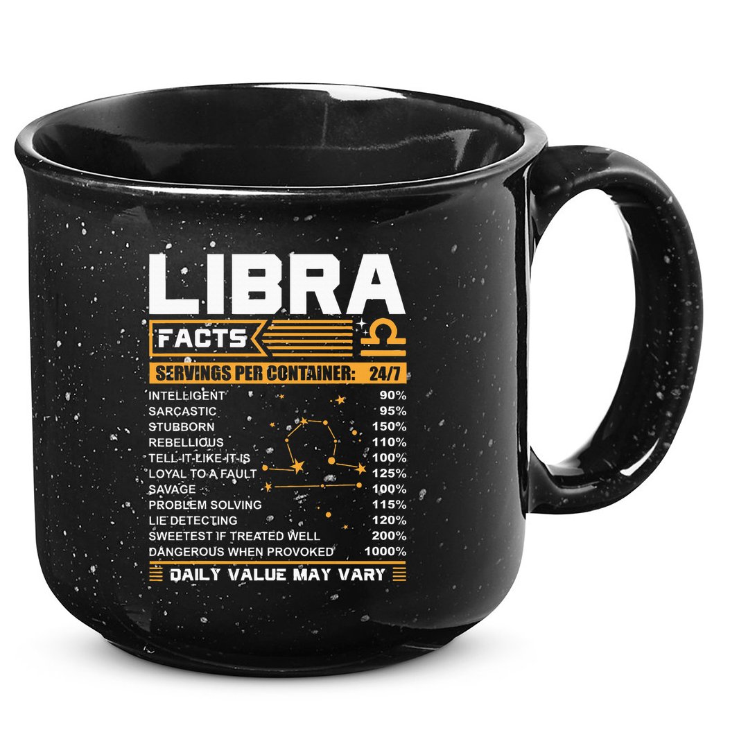 Libra Birthday Gifts Libra Facts Funny 15oz Campfire Ceramic Mug