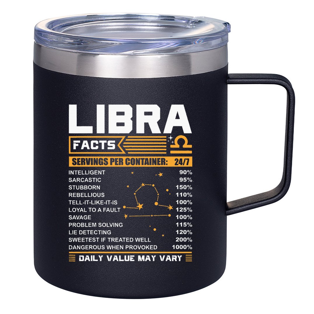 Libra Birthday Gifts Libra Facts Funny 12oz Stainless Steel Coffee Mug