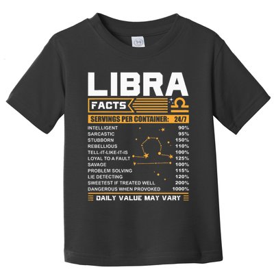 Libra Birthday Gifts Libra Facts Funny Toddler T-Shirt