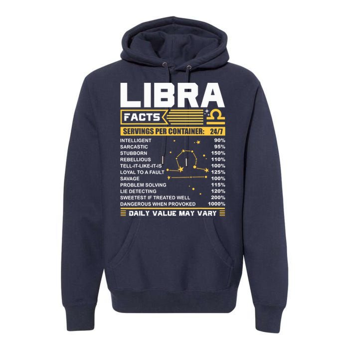 Libra Birthday Gifts Libra Facts Funny Premium Hoodie