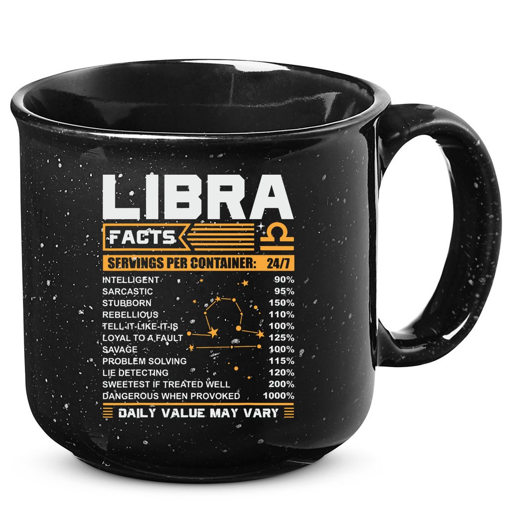 Libra Birthday Gifts Libra Facts Funny 15oz Campfire Ceramic Mug