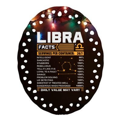 Libra Birthday Gifts Libra Facts Funny Ceramic Oval Ornament