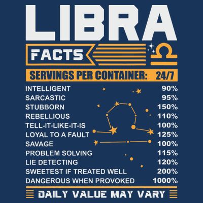 Libra Birthday Gifts Libra Facts Funny T-Shirt