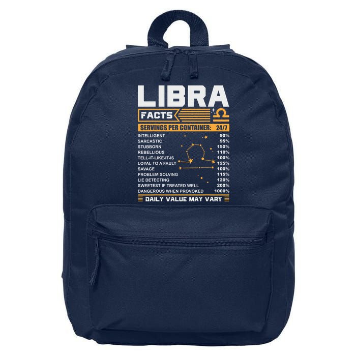 Libra Birthday Gifts Libra Facts Funny 16 in Basic Backpack