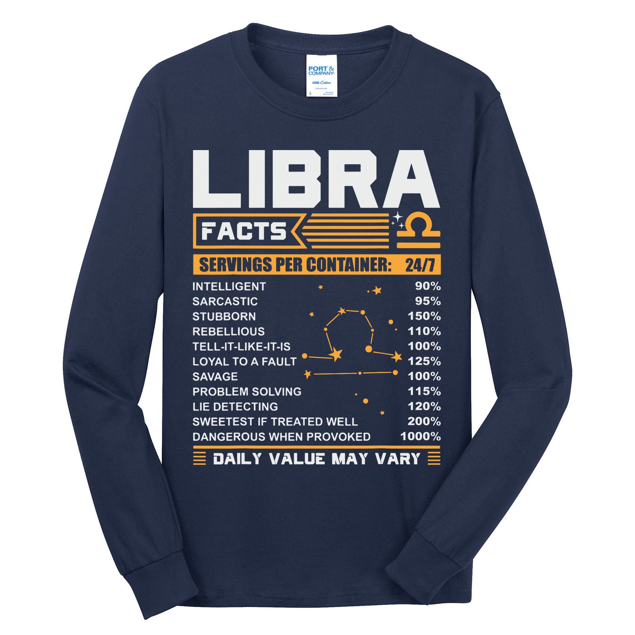 Libra Birthday Gifts Libra Facts Funny Tall Long Sleeve T-Shirt