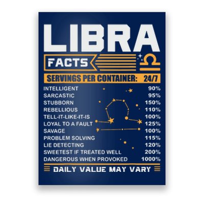 Libra Birthday Gifts Libra Facts Funny Poster