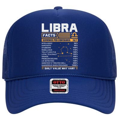 Libra Birthday Gifts Libra Facts Funny High Crown Mesh Back Trucker Hat