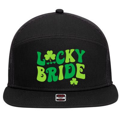 Lucky Bride Groom Couples Matching Wedding St PatrickS Day 7 Panel Mesh Trucker Snapback Hat