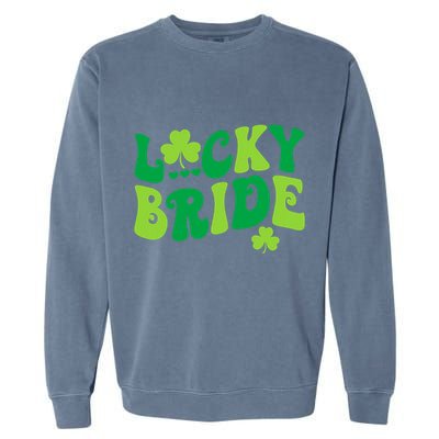 Lucky Bride Groom Couples Matching Wedding St PatrickS Day Garment-Dyed Sweatshirt
