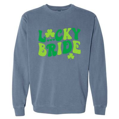 Lucky Bride Groom Couples Matching Wedding St PatrickS Day Garment-Dyed Sweatshirt