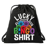 Lucky Bingo Gambling Fun Bingo Lover Design Drawstring Bag