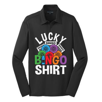 Lucky Bingo Gambling Fun Bingo Lover Design Silk Touch Performance Long Sleeve Polo