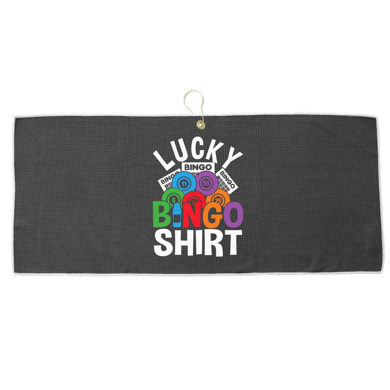 Lucky Bingo Gambling Fun Bingo Lover Design Large Microfiber Waffle Golf Towel