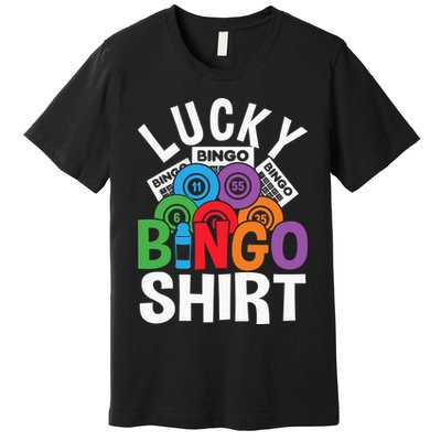 Lucky Bingo Gambling Fun Bingo Lover Design Premium T-Shirt