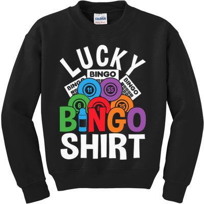Lucky Bingo Gambling Fun Bingo Lover Design Kids Sweatshirt