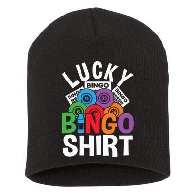 Lucky Bingo Gambling Fun Bingo Lover Design Short Acrylic Beanie