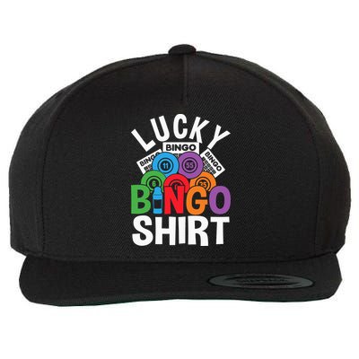 Lucky Bingo Gambling Fun Bingo Lover Design Wool Snapback Cap