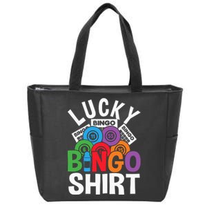 Lucky Bingo Gambling Fun Bingo Lover Design Zip Tote Bag