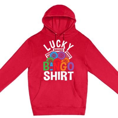 Lucky Bingo Gambling Fun Bingo Lover Design Premium Pullover Hoodie