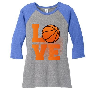 Love Basketball Gift Basketball Gift Women's Tri-Blend 3/4-Sleeve Raglan Shirt