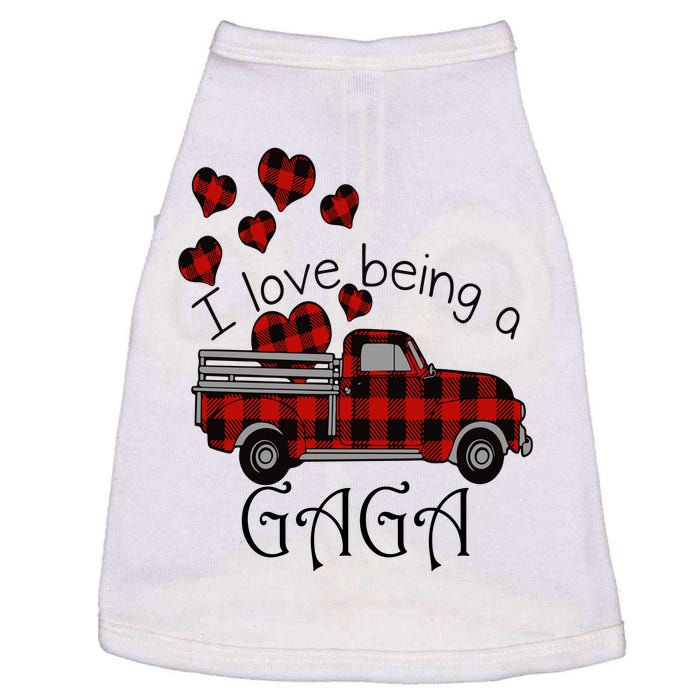 Love Being Gaga Red Plaid Truck Gnome Hearts Valentine's Day Gift, Funny Red Doggie Tank