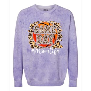 Leopard Basketball Game Vibes Basketball Mom Mothers Day Cute Gift Colorblast Crewneck Sweatshirt