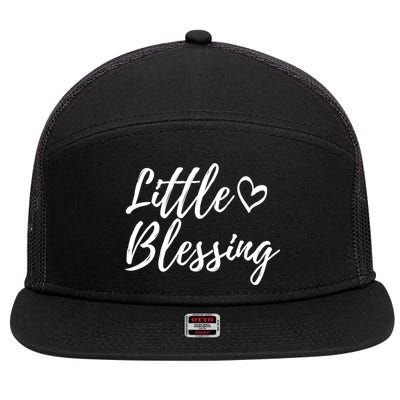 Little Blessing Gift Christmas Family Matching Gift 7 Panel Mesh Trucker Snapback Hat