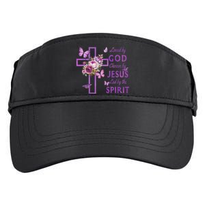 Loved By God Chosen By Jesus Purple Cross And Butterflies Adult Drive Performance Visor