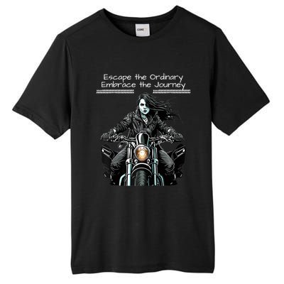 Lady Biker Graphic, Women Motorcycle Journey Motorcyclist Raglan Baseball Tall Fusion ChromaSoft Performance T-Shirt