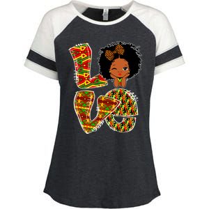 Love Black History Month Juneteenth African American Pride Funny Gift Enza Ladies Jersey Colorblock Tee