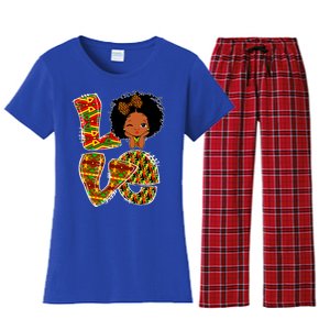 Love Black History Month Juneteenth African American Pride Funny Gift Women's Flannel Pajama Set