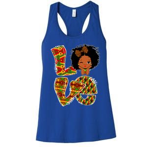 Love Black History Month Juneteenth African American Pride Funny Gift Women's Racerback Tank