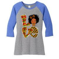 Love Black History Month Juneteenth African American Pride Funny Gift Women's Tri-Blend 3/4-Sleeve Raglan Shirt